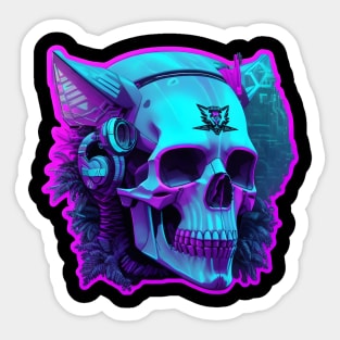 Synthwave skull Sticker